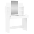 Coiffeuse avec miroir blanc brillant 96x39x142 cm