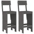 Tabourets de bar 2 pcs gris 40x48,5x115,5 cm bois massif de pin