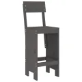 Tabourets de bar 2 pcs gris 40x48,5x115,5 cm bois massif de pin