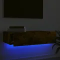 Meuble TV avec éclairage LED chêne fumé 60x35x15,5 cm