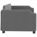 Lit de jour gris foncé 90x200 cm tissu