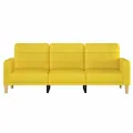 Canapé à 3 places Jaune clair 180 cm Tissu