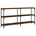 Table console chêne fumé 150x29x75 cm bois d'ingénierie
