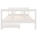 Cadre de lit enfant tiroirs blanc 90x200 cm bois de pin massif