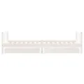 Cadre de lit enfant tiroirs blanc 90x200 cm bois de pin massif