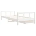 Cadre de lit enfant tiroirs blanc 90x200 cm bois de pin massif