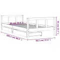 Cadre de lit enfant tiroirs blanc 90x200 cm bois de pin massif
