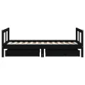 Cadre de lit pour enfant tiroirs noir 80x160 cm bois pin massif