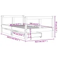 Cadre de lit pour enfant tiroirs noir 80x160 cm bois pin massif
