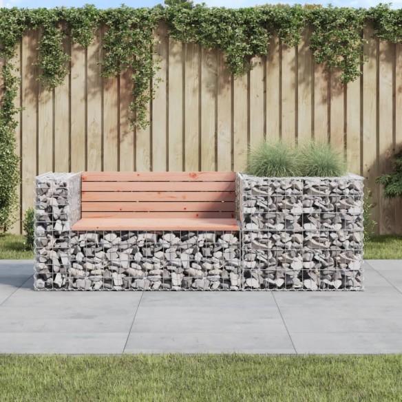 Banc de jardin avec panier en gabion bois massif de douglas