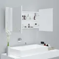 Armoire salle de bain à miroir LED Blanc 90x12x45 cm Acrylique