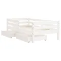 Cadre de lit enfant tiroirs blanc 70x140 cm bois de pin massif