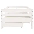 Cadre de lit enfant tiroirs blanc 70x140 cm bois de pin massif