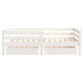 Cadre de lit enfant tiroirs blanc 70x140 cm bois de pin massif