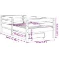 Cadre de lit enfant tiroirs blanc 70x140 cm bois de pin massif