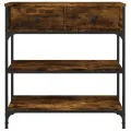 Table console chêne fumé 72,5x25x75 cm bois d'ingénierie