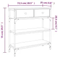 Table console chêne fumé 72,5x25x75 cm bois d'ingénierie