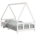 Cadre de lit pour enfants blanc 90x190 cm bois de pin massif
