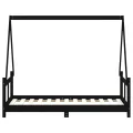 Cadre de lit pour enfant noir 80x160 cm bois de pin massif
