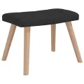 Chaise à bascule avec tabouret Noir Tissu