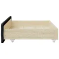 Tiroirs de lit 2 pcs noir bois d'ingénierie et similicuir