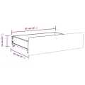 Tiroirs de lit 2 pcs noir bois d'ingénierie et similicuir