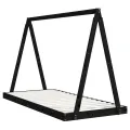 Cadre de lit pour enfants noir 90x200 cm bois de pin massif