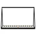 Cadre de lit pour enfants noir 90x200 cm bois de pin massif