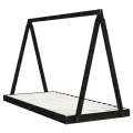 Cadre de lit pour enfants noir 90x200 cm bois de pin massif