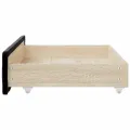 Tiroirs de lit 2 pcs noir bois d'ingénierie et velours