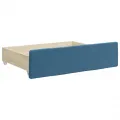 Tiroirs de lit 2 pcs bleu bois d'ingénierie et tissu