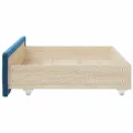 Tiroirs de lit 2 pcs bleu bois d'ingénierie et tissu