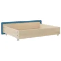 Tiroirs de lit 2 pcs bleu bois d'ingénierie et tissu