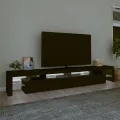 Meuble TV avec lumières LED Noir 260x36,5x40 cm