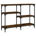 Table console chêne fumé 102x29x75 cm bois d'ingénierie