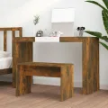Tabouret de toilette Chêne fumé 70x35x45 cm Bois d'ingénierie