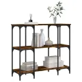 Table console chêne fumé 102x35x90 cm bois d'ingénierie