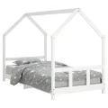 Cadre de lit pour enfants blanc 90x190 cm bois de pin massif