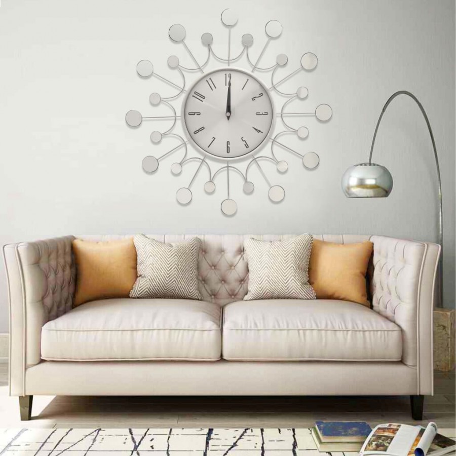 325165  Wall Clock Silver 40 cm Metal