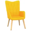 Chaise de relaxation avec tabouret Jaune moutarde Tissu