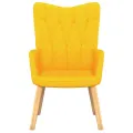 Chaise de relaxation avec tabouret Jaune moutarde Tissu