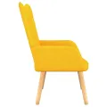 Chaise de relaxation avec tabouret Jaune moutarde Tissu