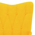 Chaise de relaxation avec tabouret Jaune moutarde Tissu