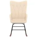 Chaise à bascule avec repose-pied Crème Tissu