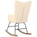 Chaise à bascule avec repose-pied Crème Tissu