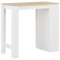 Table de bar avec étagère Blanc 110x50x103 cm