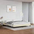 Cadre de lit avec tête de lit Crème 180x200 cm Similicuir