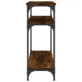 Table console chêne fumé 75x29x75 cm bois d'ingénierie