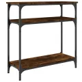 Table console chêne fumé 75x29x75 cm bois d'ingénierie