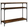Table console chêne fumé 100x29x75 cm bois d'ingénierie